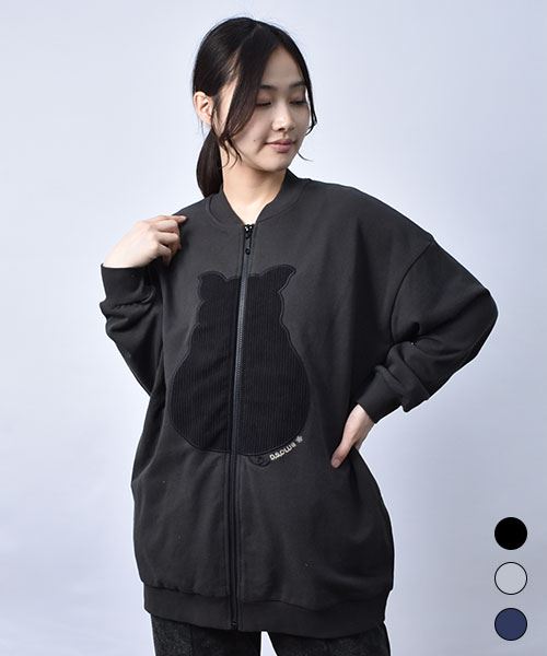 【スウェット トレーナー / 裏毛】 ムーパッチワーク ジップアップ トレーナー