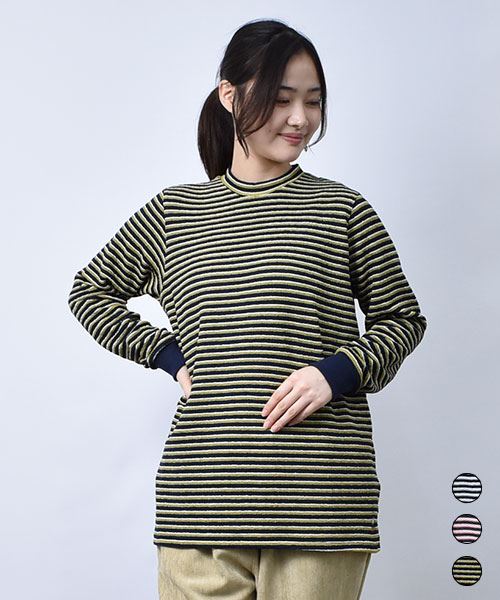 【スウェット トレーナー】 ふくれボーダー トレーナー