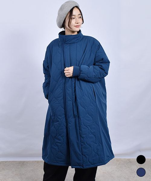 fu-ai スタンドカラー キルト ロング コート